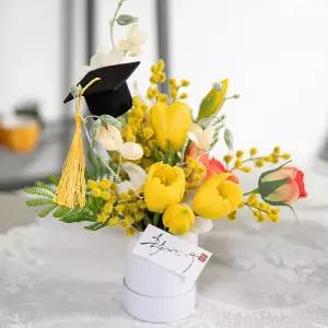 아트박스/플라워트리 튤립 조화 화분 플로리아 학사모 set 30cm 인테리어