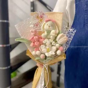 핸드메이드 뜨개질 꽃다발 패키지 뜨개꽃다발 DIY 키트 뜨개