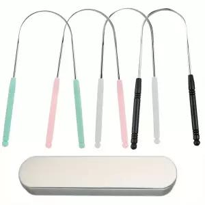 1PCS 스테인레스 스틸 혀 스크레이퍼 구강 클리너 브러시 칫솔 위생 고품질
