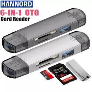 OTG 6 in 1 유형 C SD TF 카드 리더기 마이크로 USB 플래시 드라이브 어댑터 5Gbps 고속 전송 다기능