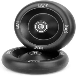 프로 스쿠터 휠 110 x 26mm 2개 추가 폭 투명 흰색 PU 고탄력성 및 BMX 트릭 위한 알루미늄 금속 코어