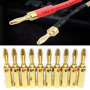 금도금 구리 크로스 바나나 스피커 플러그 뮤지컬 케이블 블랙 레드 오디오 커넥터 어댑터 터미널 와이어 2