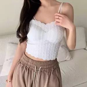 여성 레이스 민소매 캡내장 나시 예쁜 여름 브라탑