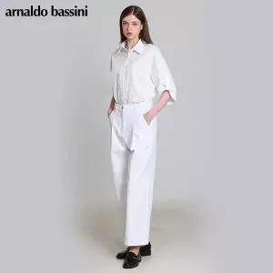[아날도바시니(ARNALDO BASSINI)] 화이트 원턱 와이드데님 (택가격: 178000원)