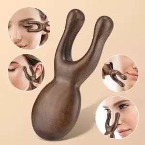 나무 Gua Sha 얼굴 도구 머리 마사지 백단 코 눈 지압