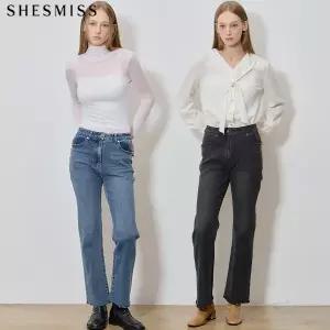 [쉬즈미스(SHESMISS)] 프레이드 부츠컷 데님팬츠 (택가격: 198000원)