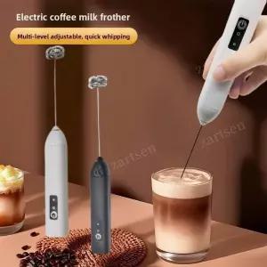 무선 우유 거품기 전기 Type-C 핸드 헬드 블렌더 스테인레스 스틸 미니 커피 메이커 카푸치노 크림 용 믹서
