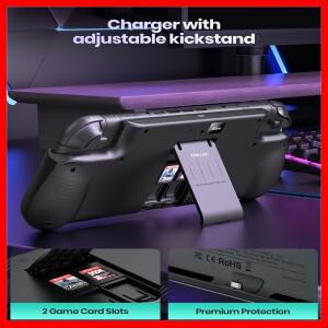 NEWDERY 닌텐도 스위치 2용 배터리 팩 외장 스테이션 10000mAh 백업 휴대용 충전기 케이스 조절 가능한 킥