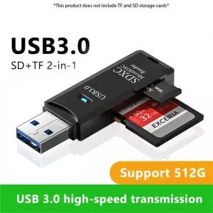 다기능 2-in-1 고속 USB 3.0/2.0 카드 리더기는 TF+SD 컴퓨터 태블릿 카메라 노트북 차량 장착을