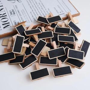 10pcs 미니 나무 작은 칠판 클립 디스플레이  태그 삽입 기호 스티커 메모