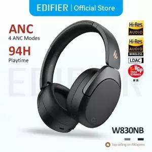 Edifier W830NB 무선 헤드폰 Bluetooth 5.4 능동형 소음 차단 고해상도 오버이어 헤드셋 LDAC 접이식 -45dB