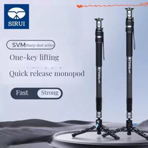 SIRUI SVM-165 원스텝 높이 조정 비디오 삼각대 Iphone Sumsang 카메라 용 탄소 섬유 모노 포드
