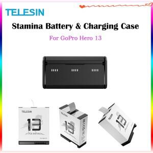 TELESIN 고프로 히어로 13 스태미나 배터리 충전기 1950 mAh 전원 고속 케이스 보관 상자 액세서리