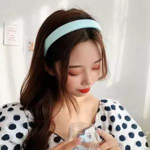 푹신한 쿠션 머리띠 헤어밴드 넓은 여성 스펀지머리띠