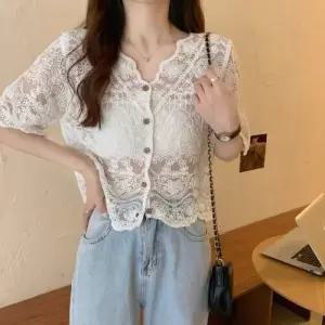 여친 니트 원피스 여름 러블리한 레이스 자외선 차단 카디건 얇은 나시 아우터 블라우스 숄 작은 쿨링 인기
