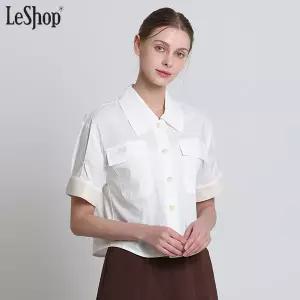 [르샵(LeShop)] 투포켓 카라 배색 셔츠 (택가격: 199000원)