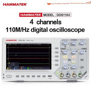 Hanmatek 디지털 오실로스코프 2/4 채널 110MhZ 대역폭 1GS/s 샘플링 속도 5mV/Div 7인치 TFT 스토리지 데