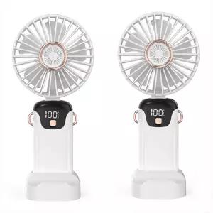 BLDC모터 무소음 휴대용선풍기-2개 화이트-충전식 접이식 손선풍기 무선 핸디 미니 LED 선풍기 선물