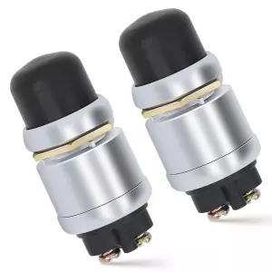 GZZTORES 2 PCS 엔진 시동 푸시 버튼 순간 스위치 12V 50A 방수 자동차 트럭 보트 RV ATV용