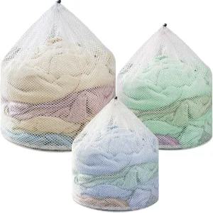 세탁기용 3Pcs 세탁 메쉬 가방 드로스트링 네트 홈 기숙사 호텔 여행용
