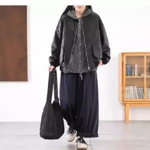 오피스룩 빈티지 코트 슬림핏 솔리드 PU가죽 야구넥 점퍼 여자야구점퍼 스웨터 ible1