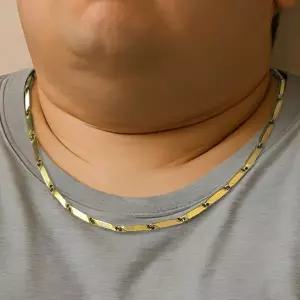 [하프클럽/]빅사이즈 대나무육각 18k 도금 목걸이 남성 남자 중년