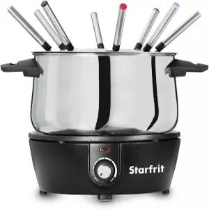 스타프릿 일렉트릭 퐁듀 12PC 세트 - 3L 퀵 릴리스 마그네틱 코드 1500W 치즈 초콜릿에 완벽합니다