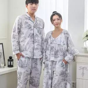 해피니 잠옷 디오레 여성용 파자마 상하의 세트 L 그레이 파자마