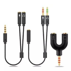 HIEbee 2 in 1 3.5mm 헤드폰 잭 여성에서 스플리터 남성에서 닌텐도 어댑터(마이크+오디오 휴대폰 케이블은