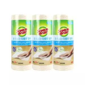 3M 빨아쓰는 다용도 행주 브라운 60매 x 3개