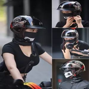 반모헬맷 바이크 빈티지 클래식 해골하프 오토바이