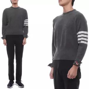 [롯데백화점]톰브라운 25FW 남성 사선 스트라이프 캐시미어 니트 MKAS01A 00011 038 25F