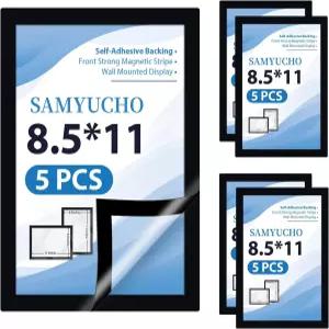 마그네틱 사인 홀더 8.5 x 11 5 PCS 셀프 접착 액자 월 윈도우 오피스 도어 냉장고 플라스틱 시트 프로텍터