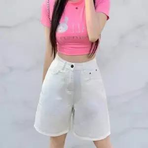 [하프클럽/옷자락]여성 클래식 아이보리 면 화이트 청반바지