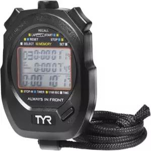 TYR Z200 스톱워치 - 수영 육상 스포츠 훈련을 위한 분할 메모리 방수 인체공학적 설계를 갖춘 전문 디지털
