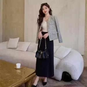 모직 가을 코트 상의 예쁜 쇼트 프렌치 여자모직코트 럭셔리 경량 ible3
