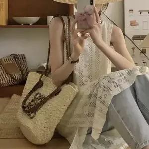 [하프클럽/]캐주얼 구멍무늬 망사 나시 앤틱원피스룩