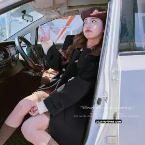 타노스여자 하프 모직 가을 코트 데일리룩 우드 KUK3