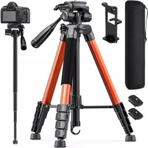 캠보포토 73인치 카메라 삼각대 및 모노포드 미러리스 카메라/DSLR/휴대폰/캠코더/용 프로페셔널 알루미늄