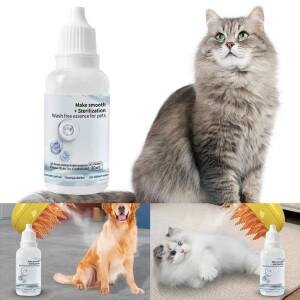 3-5pcs 고양이 스팀 브러시 워시 프리 에센스 헤어 세럼 동물 미용 개 제모 김이 나는 애완 청소