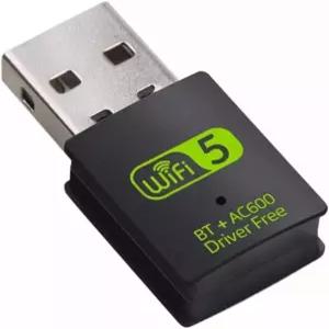 USB WiFi 블루투스 어댑터 600Mbps 듀얼 밴드 2.4/5GHz 무선 네트워크 외부 수신기 PC/노트북/데스크탑