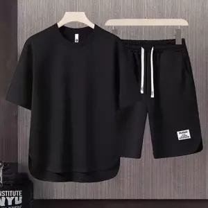 남자 여름 데일리 간편 외출 시원한 추리닝 세트 트레이닝복 운동복 반팔 반바지 헬스복