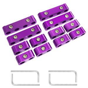 8mm 9mm 10mm 스파크 플러그 와이어 홀더 클립용 12피스 분리기 및 세트 - 와이어를 정리하고 보호하세요! (Violet)