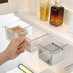 서랍장 수납장  거울 캐비닛 Oragnizer 욕실 면 스틱 메이크업 풀 아웃 케이스 아래 투명 서랍 보관 상자
