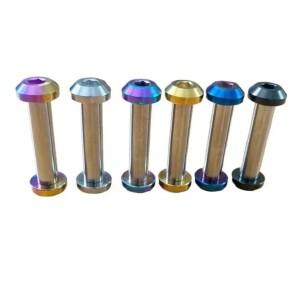 A세트 2pcs Scews 1 로드 너트 M6x33mm TiRainbow GR5 티타늄 볼트 및 너트 산악 자전거 리어 댐핑
