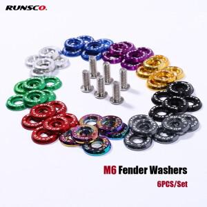 Runsco M6  와셔 및 볼트 라이센스 플레이트 프레임 Honda Nissan BMW 호환 6피스 용 알루미늄 스틸