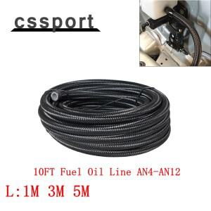 1M 3M 5M 10FT 연료 오일 라인 AN4-AN12 레이싱 호스 스테인레스 스틸 브레이드 PTFE 쿨러 파이프 자동차