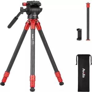 아벨라 미니 카본 파이버 카메라 삼각대 MP20C 휴대용 경량 테이블탑 외장 센터 컬럼 컴팩트 디자인 360 볼