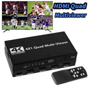 HDMI분배기 4K HDMI 멀티뷰어 스위치 1080P 스위처 1출력 허브 4입력 쿼드