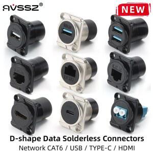 HDMI분배기 금속 소켓 모듈 연장 네트워크 커넥터 CAT6 케이블 RJ45 HDMI 패널 CAT6A USB TYPEC